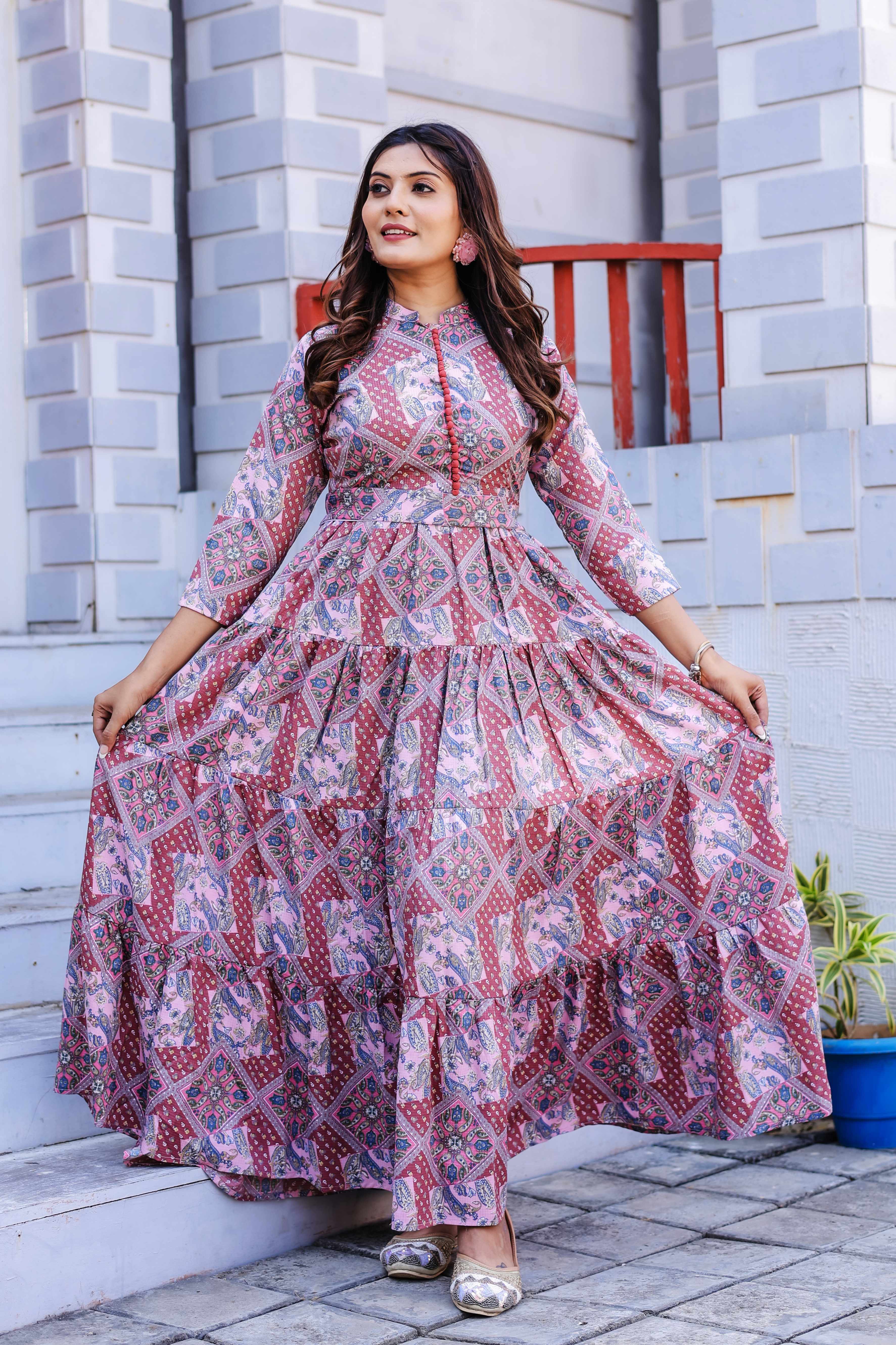 ZAIN Latest Design Rayon Women Anarkali And Sleeveless Fully Stitched Plain  And Solid Gown Dress With Ankle Length And Square Neck Stylish Dress