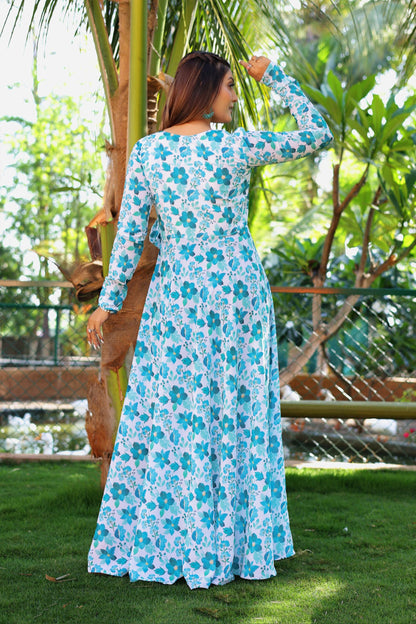Love in a Mist Floral Angarkha Dress
