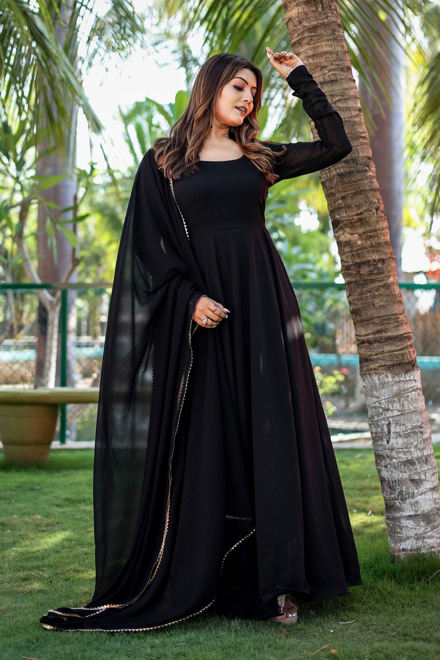 Royal Black Anarkali Dress With Dupatta