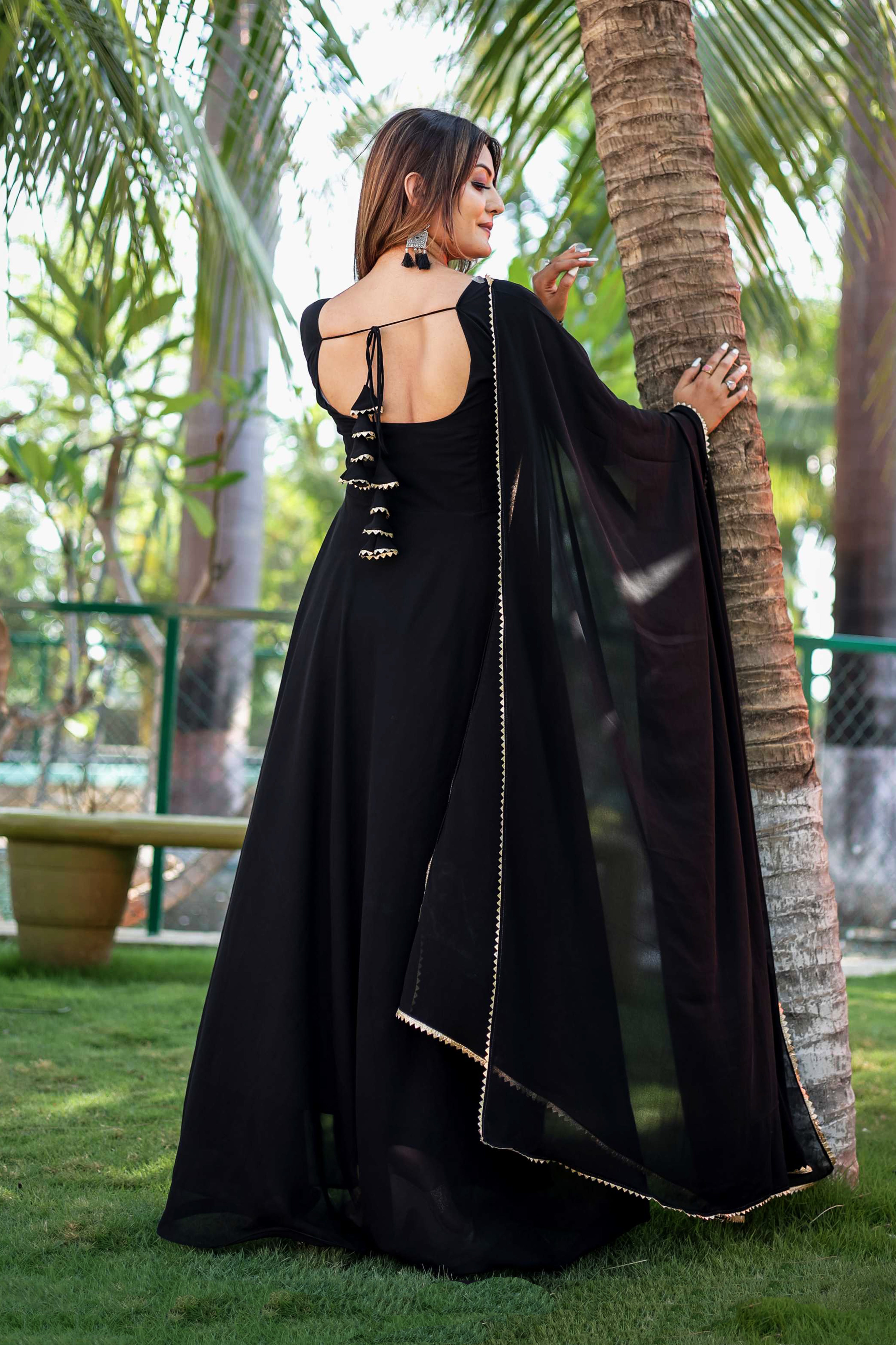 Floor Length Black Anarkali Suit OA89  Rozina Online Store