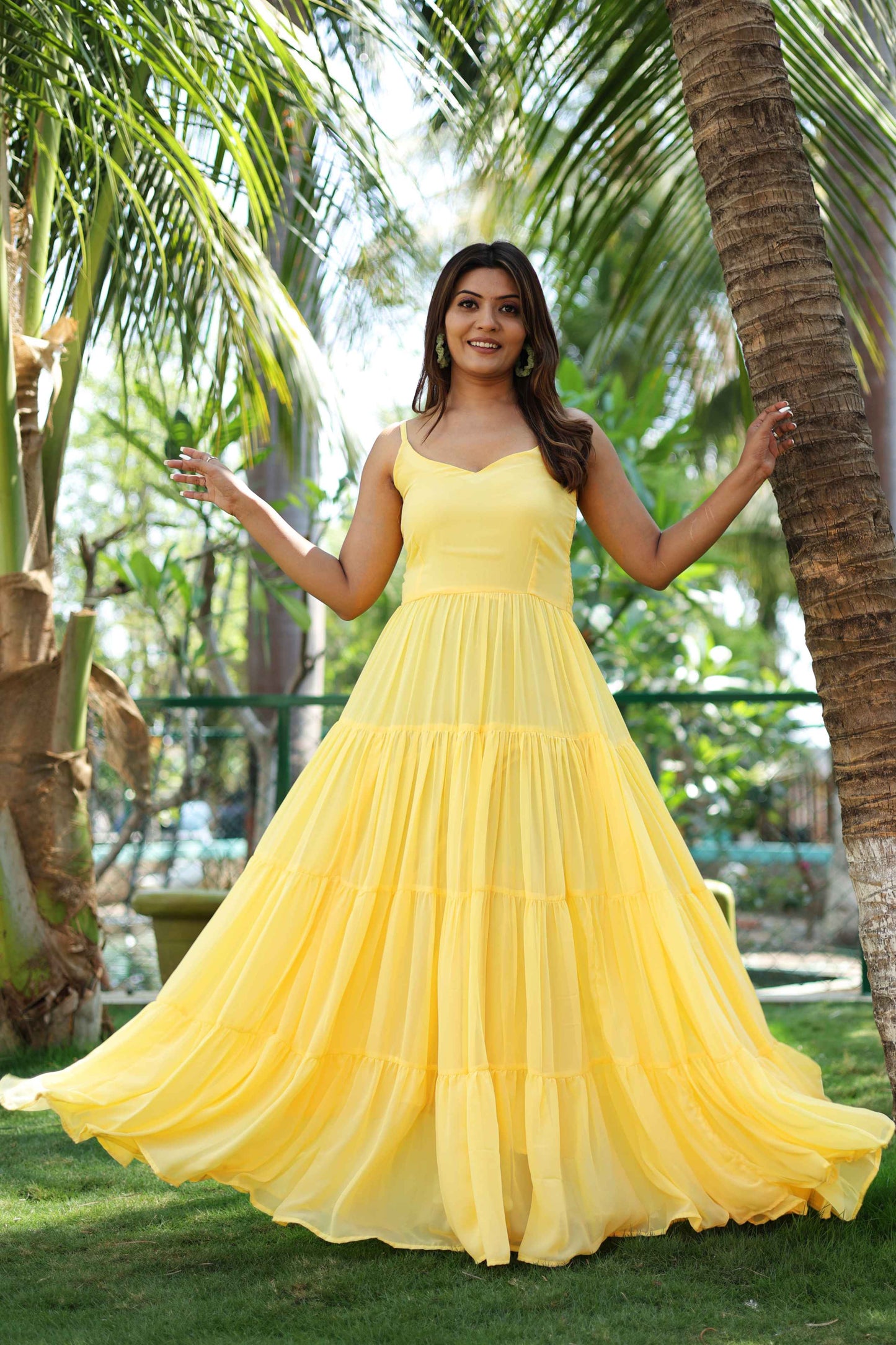 Sunshine Yellow Smocked Tiered Dress